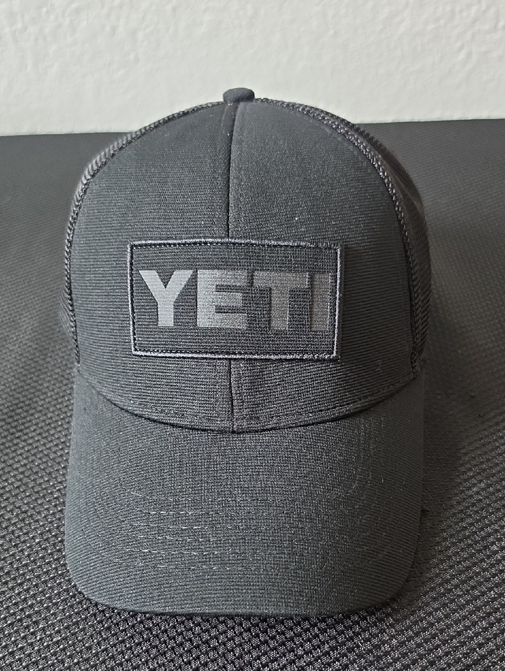 Yeti Black Patch Logo Mesh Trucker Cap